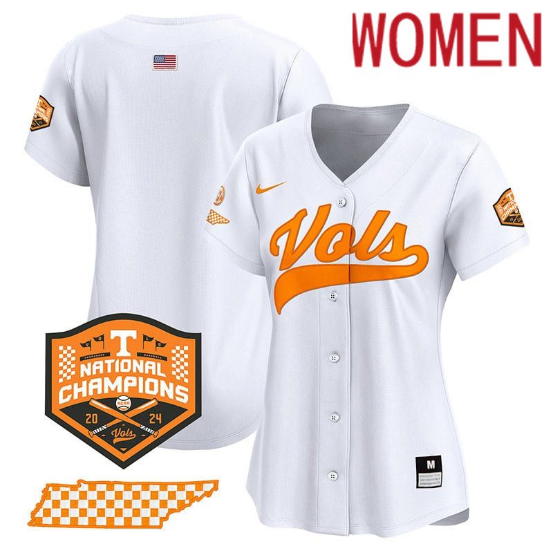 Women Tennessee Volunteers Blank White 2024 Nike Champions Vapor Premier Limited NCAA Jersey